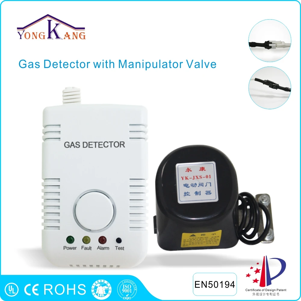 LPG CNG Gas Leak Alarm With Gas Emergency Automatic Shutoff Valve DN15