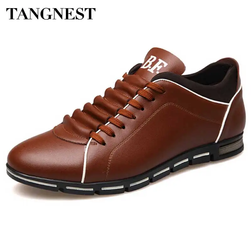 Tangnest/Роскошные брендовые Мужские модельные туфли; повседневная кожаная обувь ручной работы; мужские туфли на плоской подошве в британском стиле на шнуровке; 5 цветов; мужские туфли на плоской подошве; XMR1935