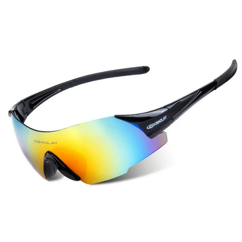 Спортивные горнолыжные очки мотоциклетные Сноубординг футляр для очков для скейтборда для мужчин и женщин зимние очки UV400 Солнцезащитные очки для рыбалки велосипедные очки - Цвет: Bright Black