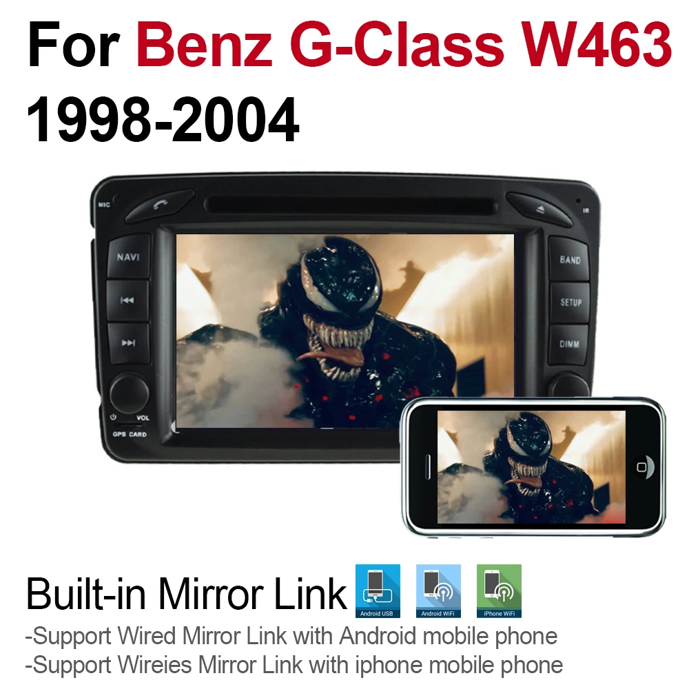 Flash Deal 7" Android Car Multimedia player 2 Din WIFI GPS Navigation Autoradio For Mercedes Benz G Class W463 1998~2004 NTG touch screen 3