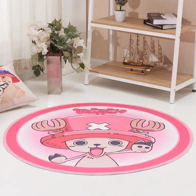 One Piece Luffy 100cm Round Blanket Fluffy Shaggy Area Carpet Rug