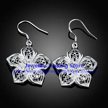 

180Pair/lot New Women's Vintage Big Flower Style Drop Earrings National Style Wedding Jewelry Hot Sale Women Dress Jewelry