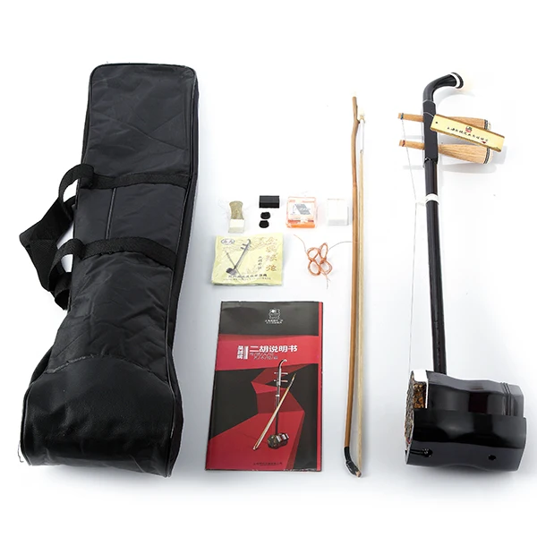 

New Erhu Chinese Musical Instrument Two Strings Violin fiddle Round Pole Hexagonal Shape With Bag