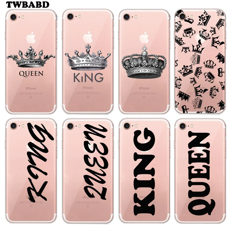 Queen King Crown cover for font b iPhone b font 7 case font b 2018 b