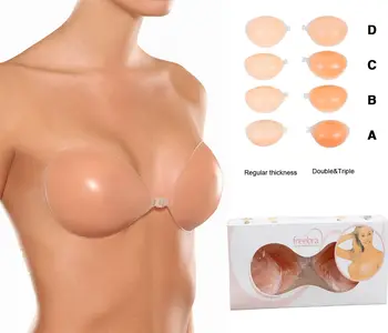 

2020 Lady's Sexy Stealth Silicone Adhesive Stick On Gel Push Up Strapless Invisible Backless Freebra Cup A B C D