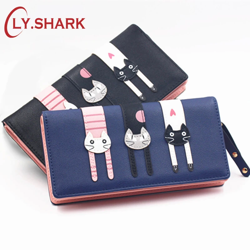 LY SHARK Anime font b Wallet b font Women Black font b Wallets b font font