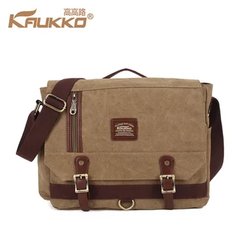 

KAUKKO Fashion Men Shoulder Crossbody Bag High Quality Canvas Handbag Messenger Bag Casual Travel Bags Men Solid Vintage Handbag