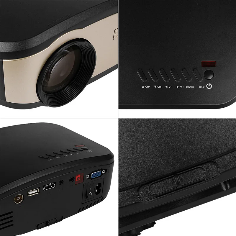Мини проектор портативный светодиодный мини видеопроектор с поддержкой 1080P HDMI USB