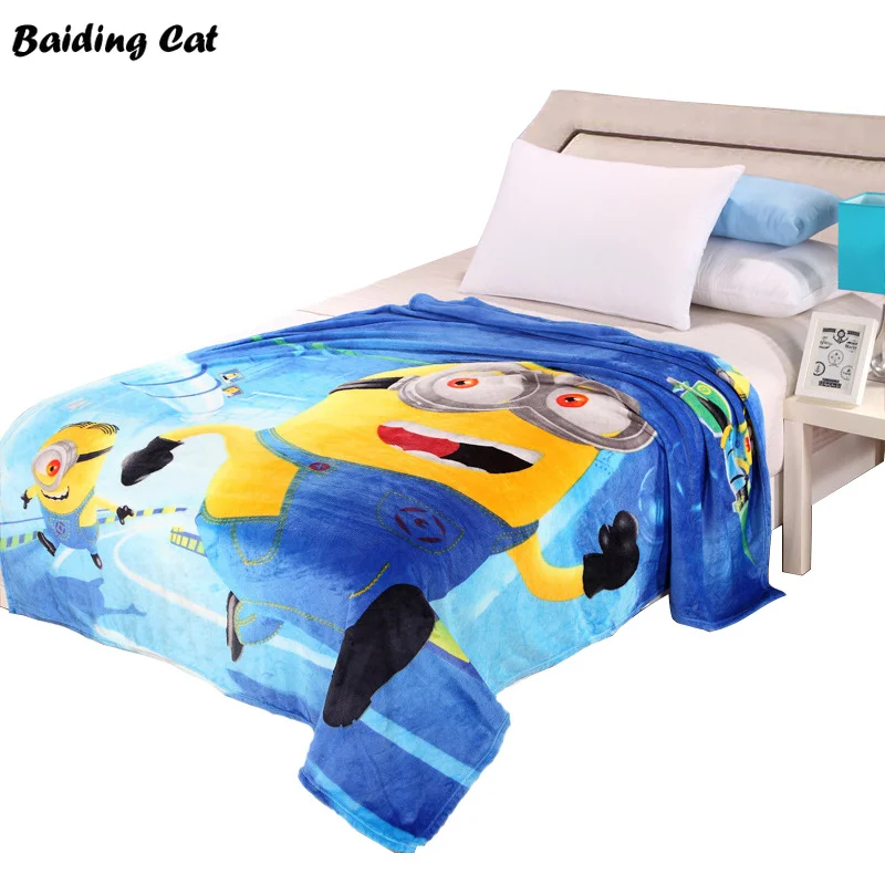 Cheap 150x200cm Minions Blanket Cartoon Blanket for Adult/kids Soft