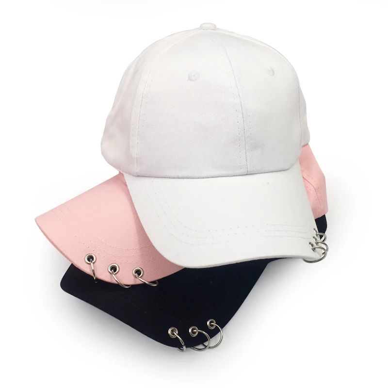 Бейсбольная кепка с кольцами Bboy Регулируемая Повседневная Snapback Спортивная Хип-хоп бальная шляпа бейсболки унисекс шляпы Черный Розовый