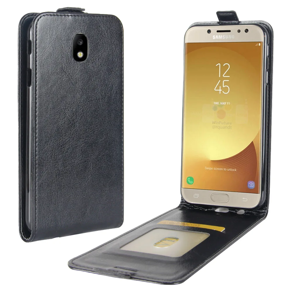 

Retro Flip Wallet Vertical PU Leather Case Cover For Samsung Galaxy J7 2017 European Vintage Cell Phone housing Bags