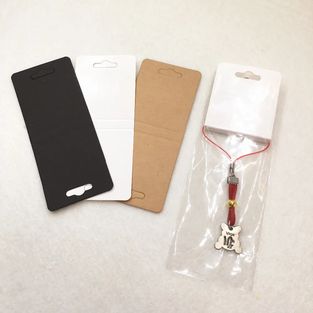 

50Pcs Kraft Necklace Cards+50pcs OPP Bags, Pendant Packaging Displays Card and Blank Chain Paper Cards