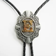 Jeansfriend начальный буквенный E западный свадебный Галстук боло кожаный ожерелье шейный галстук