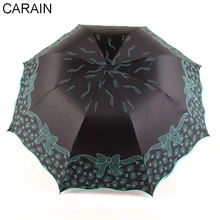 Carain Flower Umbrellas Rain Women 2018 New Design Windproof Durable Quality Business Folding Umbrella UV-proof