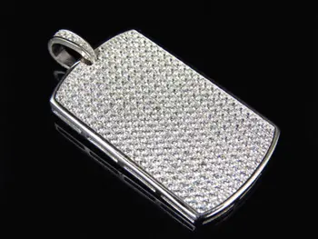 

free bead chain Hip hop bling Real MICRO pave AAA cz Tag necklace for men