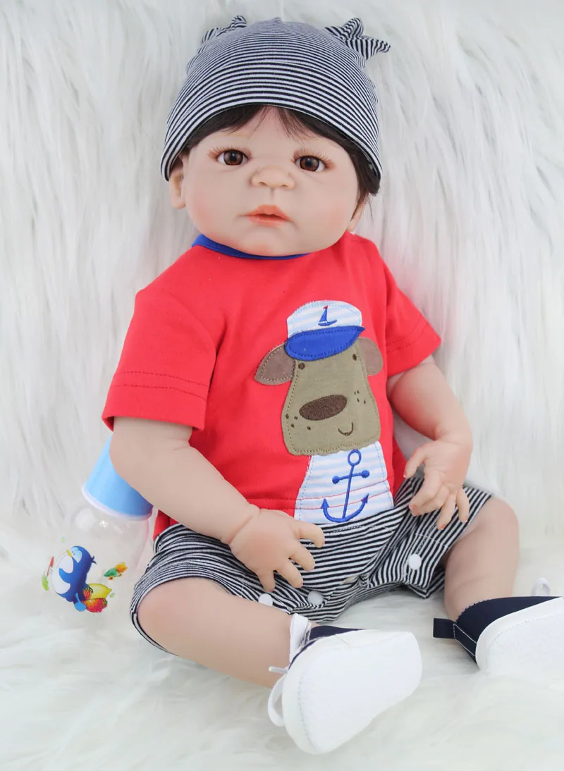 22 "силиконовая кукла Reborn Baby Boy Реалистичная 55 см для новорожденных мальчиков