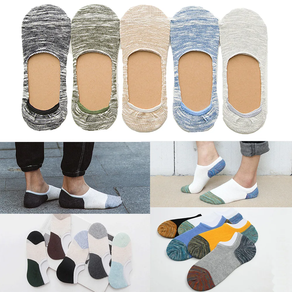

5 Pairs Mens Low Cut Cotton Sock High Quality Summer Boat Liner Sneaker Socks SCKTC0007