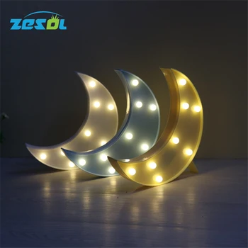 

ZESOL Cute 3D Star Moon table LED night light battery desk Decoration Christmas gift for Child Bedroom Toy lamp