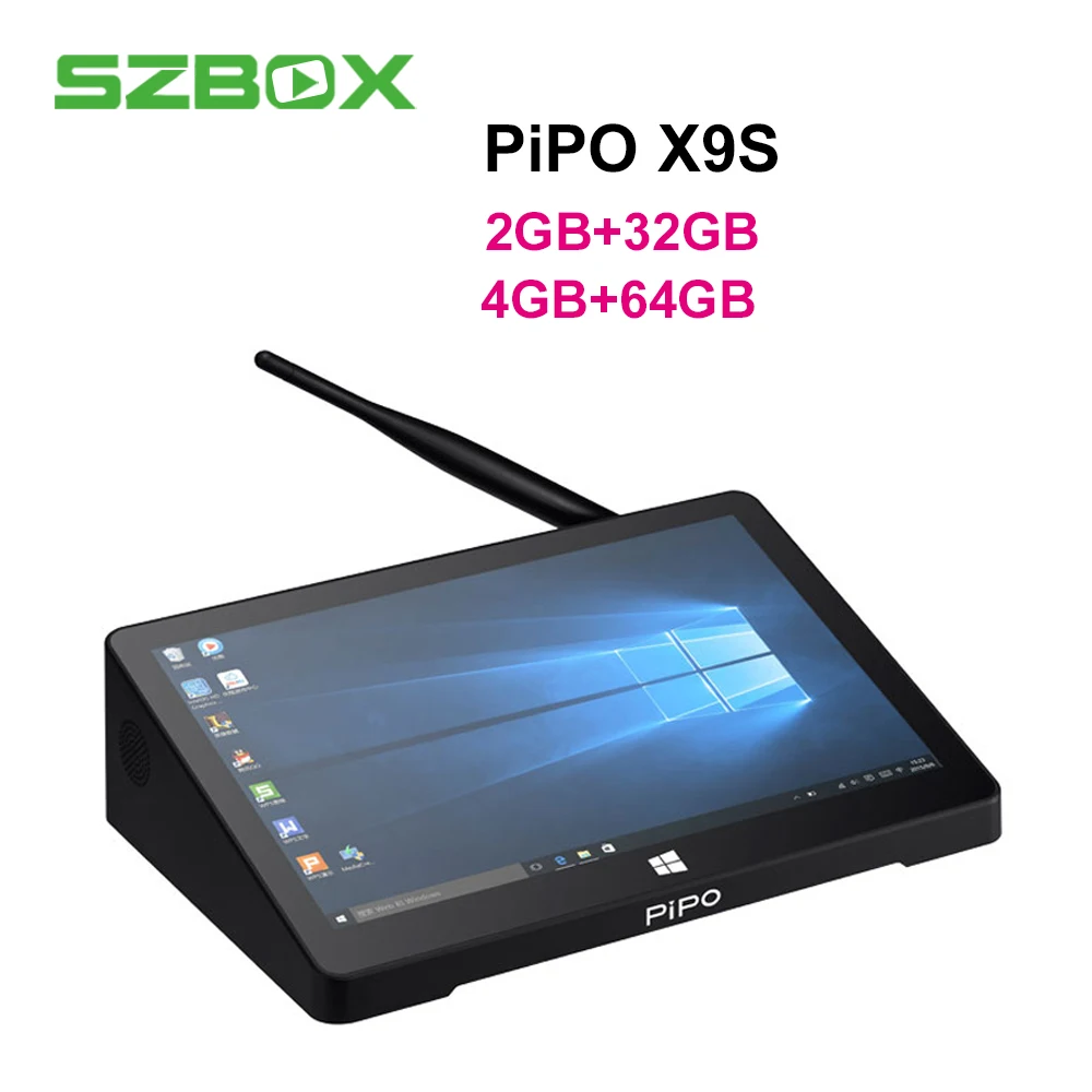 SZBOX pipo x9s Win10 mini pc 2GB+32GB 4GB+64GB Cherry trail Z8350 CPU Smart TV Box 8.9 inch 1920*1200 touch screen box Pipo X9S