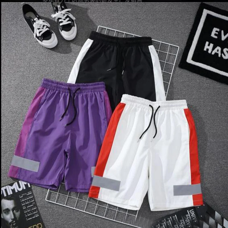 2019 Summer Reflective Shorts Men Fashion Hip Hop Shiny Blink Short Pants For Couples | Мужская одежда