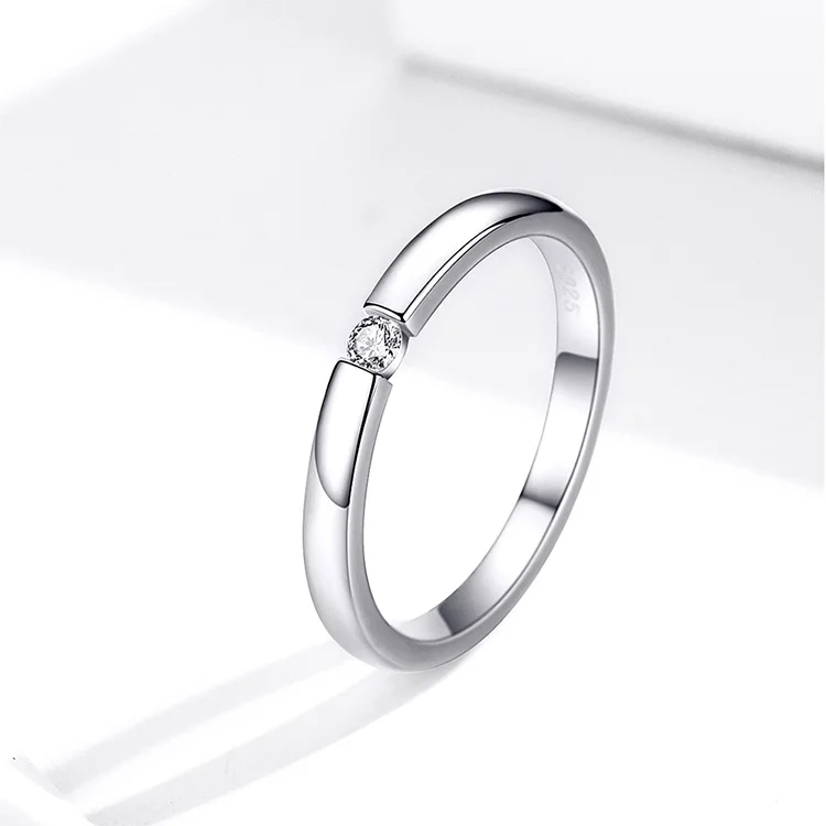 WOSTU подлинные 925 кольца на палец из серебра, Новое поступление, прозрачные маленькие кольца из циркона, подарок на свадьбу, помолвку CQR541