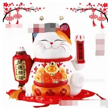 Hot Selling Newest Ceramic Lucky Cat Arrangement 13 Inch Lucky Cat Savings Tank Micro Gift Wholesale Customized Logo