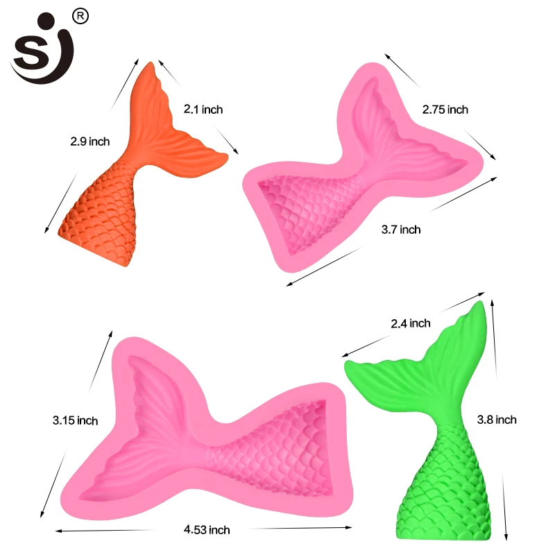 SJ DIY крестины хвост русалки инструменты для украшения тортов из мастики 3D Морская жизнь Рыба помадка формы силиконовые формы для мастики сахарные украшения