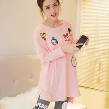 Осень Для женщин милые хлопковые пижамы Наборы для ухода за кожей теплая женская пижама с длинными рукавами Домашняя одежда feminino ночнушка для девочек