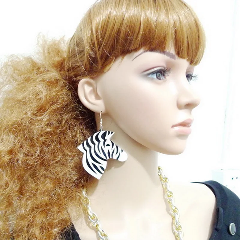 

Zebra Earrings Animal Statement Earrings Wild Africa Themes Earrings Fashion Jewelry