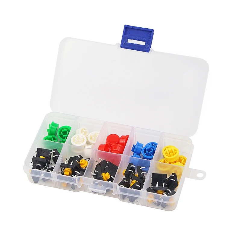 

25Pcs Raspberry Pi 3 Tactile Push Button Switch Momentary 12*12*7 mm Micro Switch Button + Cap Hat Tact Cap for UNO R3