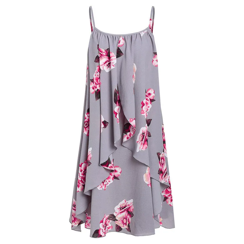 New Fashion Women Summer Short Sleeve Front Cross Cross Top Floral Print Mini Dress Elegant Ladies Casual Party Vestidos #4R09   (10)