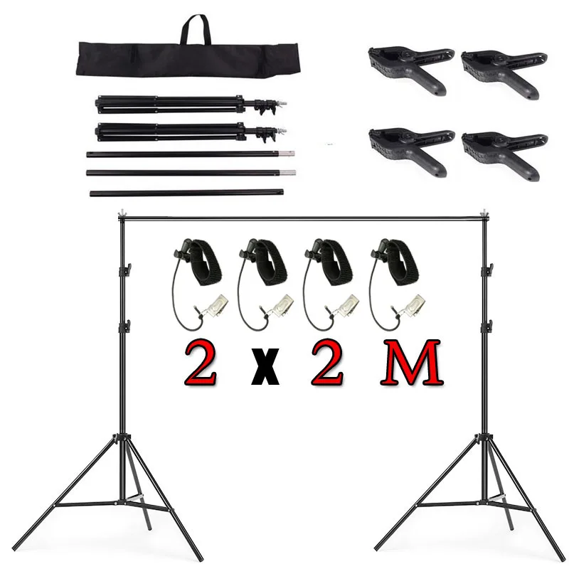 7x7Ft (2*2M) Adjustable Background Support Stand Photo Backdrop Crossbar Kit Photography+Free portable bag and clips | Электроника