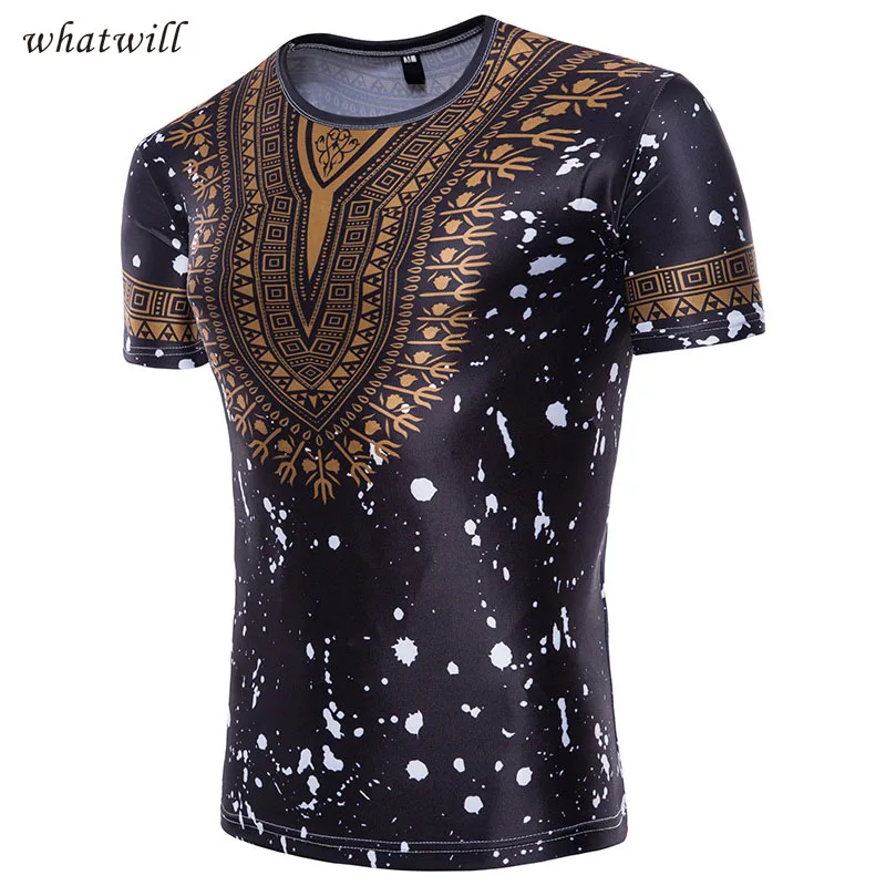 Новая африканская одежда 3d Дашики Мода Африка платья Хип-хоп Африка одежда повседневные футболки Печатные платья для женщин/мужчин - Цвет: t403 black