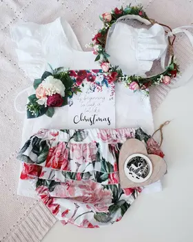 

3Pieces Summer New Cute Baby Girls Clothing Infant Newborn Baby Girls Headwear+Tops T-shirts+Floral Shorts Outfits Sets Clothes
