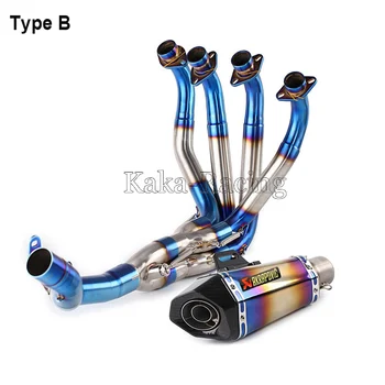 

Motorcycle Exhaust Muffler Pipe Full System Modified blue Stainless Steel Front link Pipe Tube exhaust For Kawasaki Z900 2017