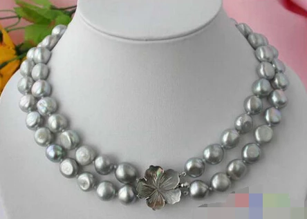 

972 GRAY BAROQUE FRESHWATER CULTURED PEARL NECKLACE