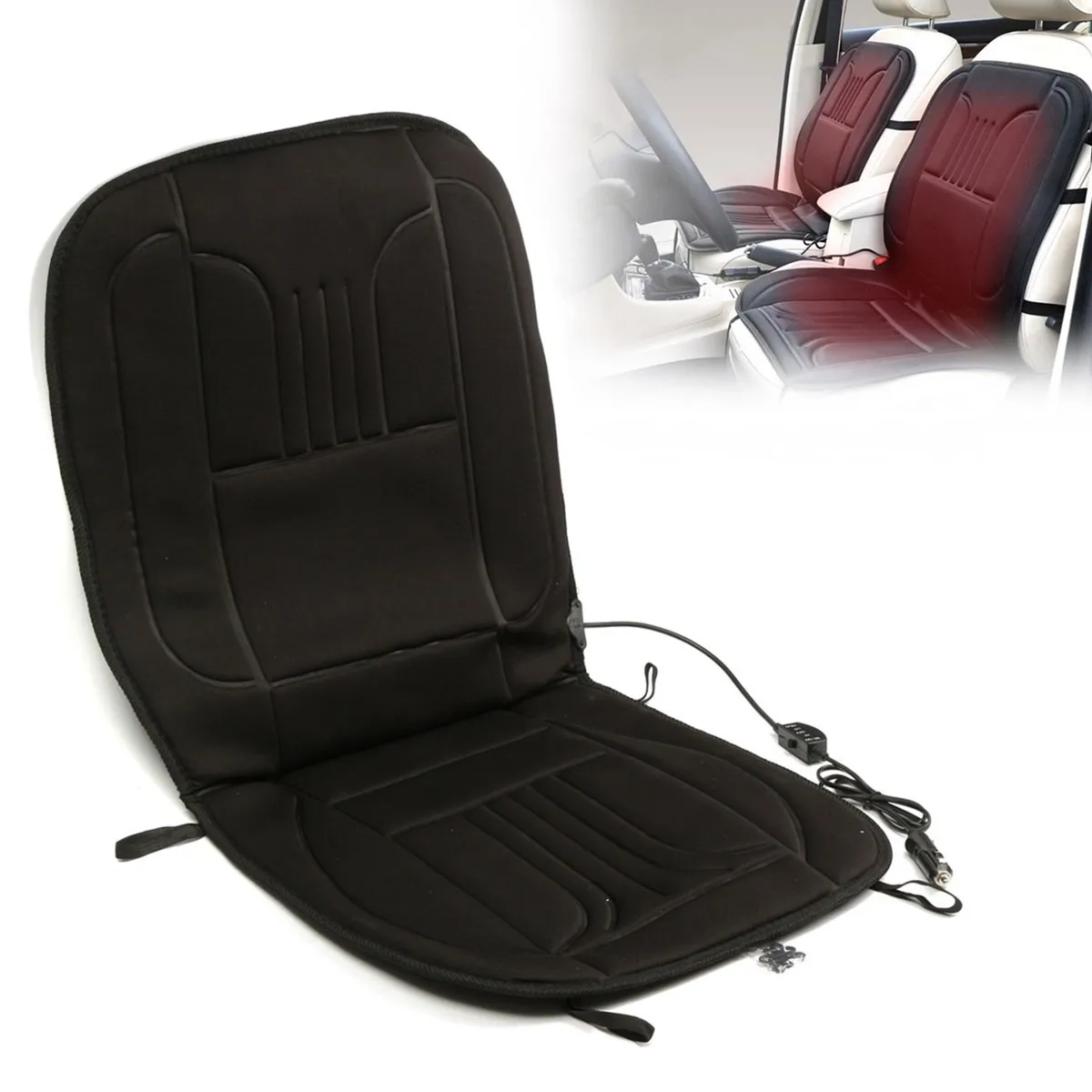 

12V Heater Universal Car Seat Cover Heating Car Seats Cushion Heated Pad Winter Auto Warmer with Cigarette Lighter Covers