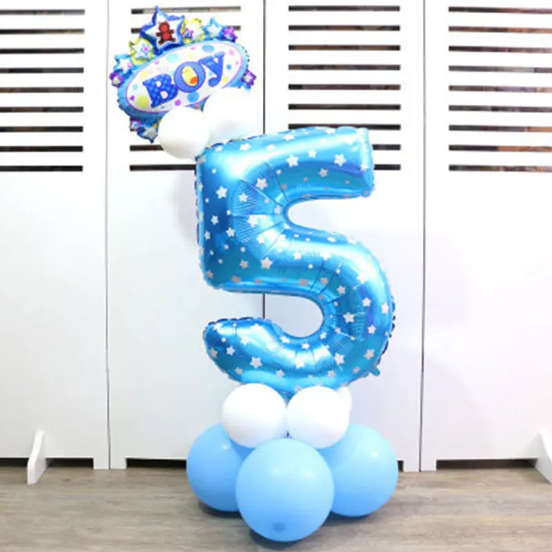32-дюймовый цифровой мультфильм надувной детский День рождения макет украшения вечерние шляпа воздушный шар для колонны - Цвет: 16