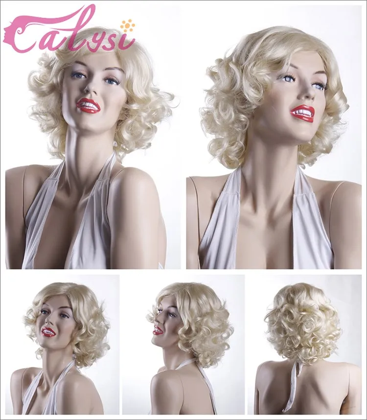Fashion Super Star Hair Style Curl Cury Short Wigs Hair Marilyn