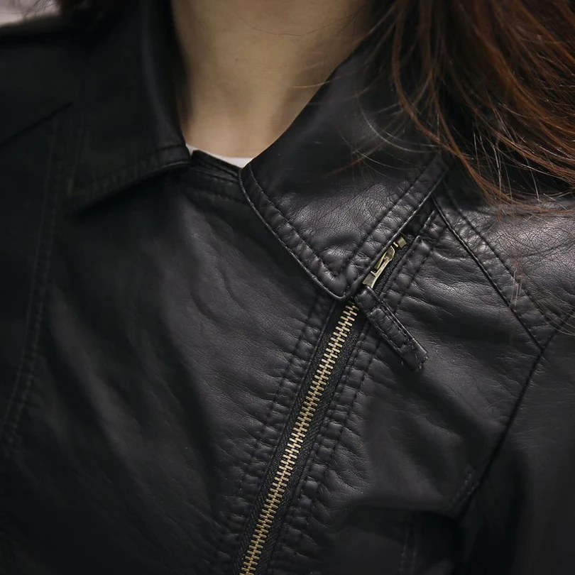 Pink Leather Jacket Women 2017 Spring Jackets Women Faux Biker Moto Leather Coats Ledermantel Belt Perfecto Femme Cuir