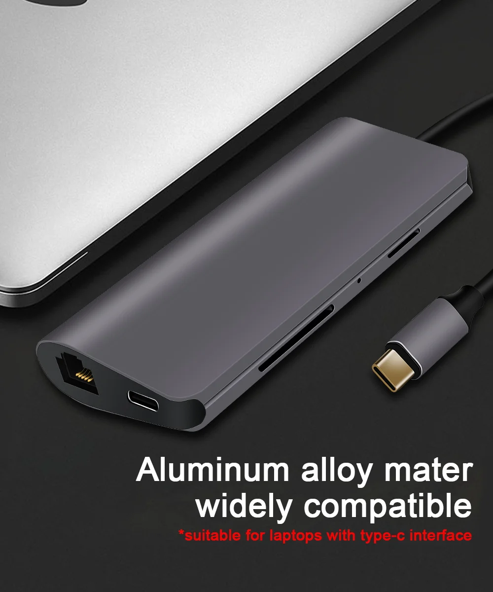 Thunderbolt3 USB концентратор типа c 3,1 к HDMI 4 к USB 3,0 RJ45 VGA адаптер с зарядка PD для MacBook Pro samsung Galaxy S9 usb c концентратор