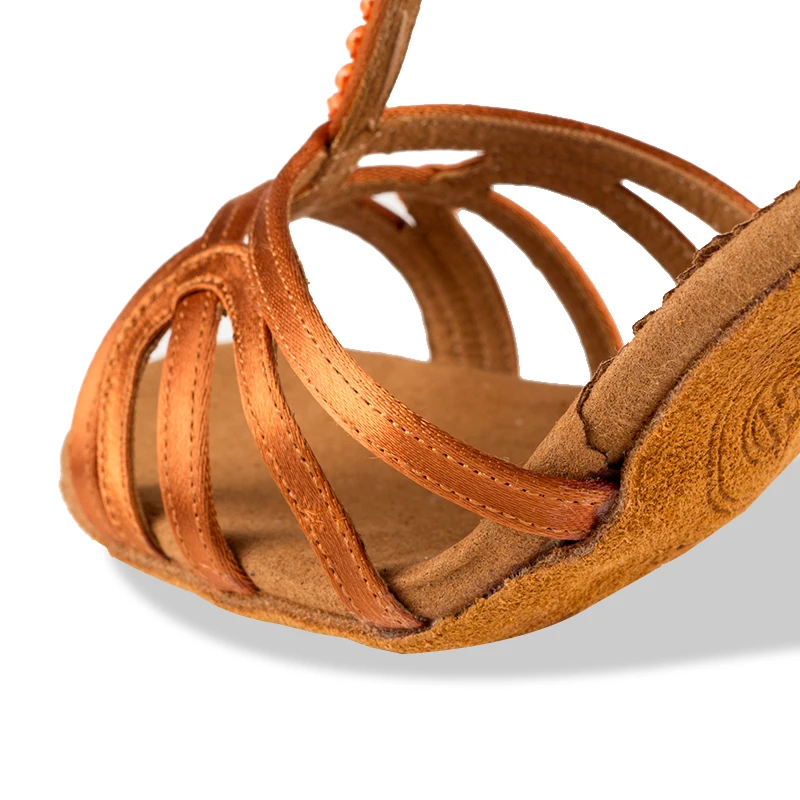 High Quality Ballroom Dance Shoes Sneakers Latin Woman Import Satin Soft Oxfords Bottom Wear-resisting BD 2347 8.5 CM Sandals
