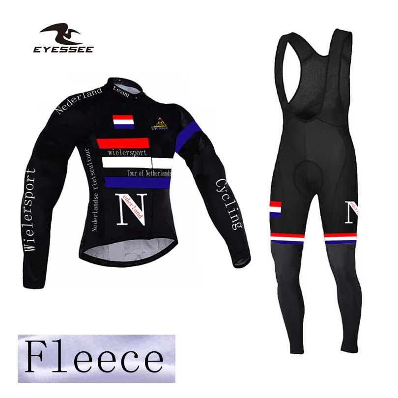 

Eyessee Brand 2018 Winter Thermal Fleece Bicycle Clothing Ciclismo Netherlands Cycling Jersey Fleece Long Sleeve Bike clothes