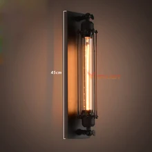 Vintage Loft Metal Wall Lamps Retro Edison Bulb Wall Sconce Light Study Foyer Dining Room Bedside Wall Light Free Shipping loft style clear glass wall lamp black metal glass ball wall light bedroom light dining room light free shipping