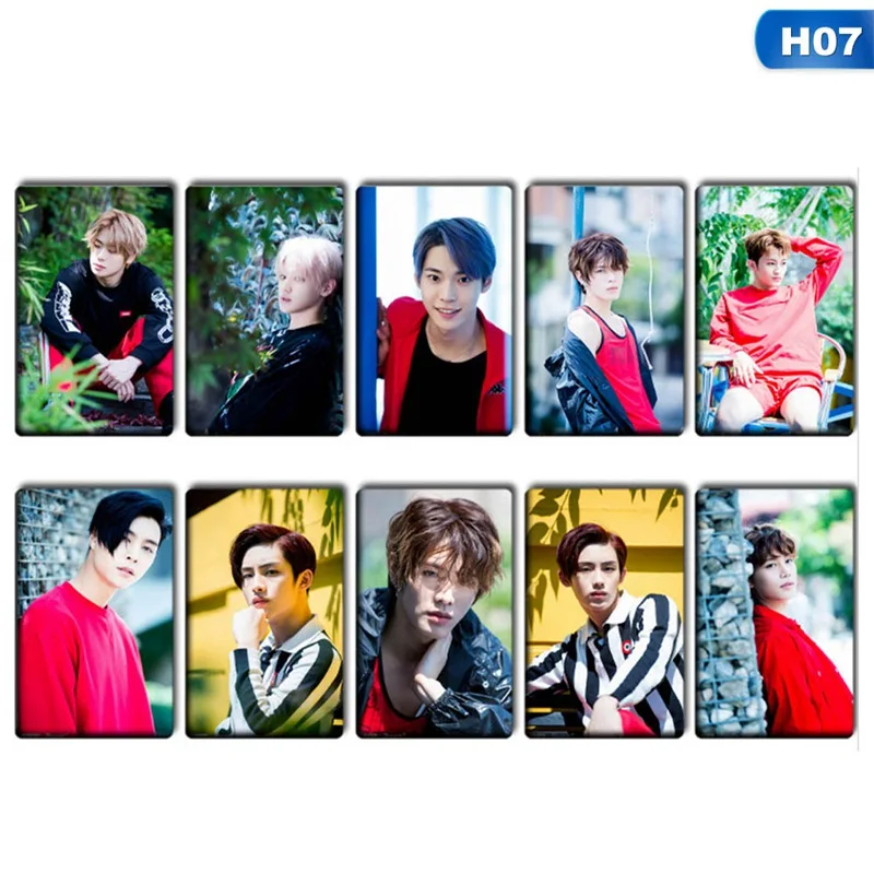 10 шт./компл. K-POP NCT 127 мини-альбом с украшением в виде кристаллов наклейки карт самодельные автограф Фотокарта Бумага карты - Цвет: H07