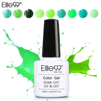 Elite99 10 ML Nail art Design Maniküre Reine Farbe Tränken Weg Vom DIY Grün Serie Gel Polnisch LED UV Gel Nagel polituren Lack 36 Farben