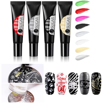 

UR SUGAR 8ml Soak Off Stamping UV Gel Polish Colorful Red Gold Silver for Nail Art Stamping Plate Design Gel Varnish
