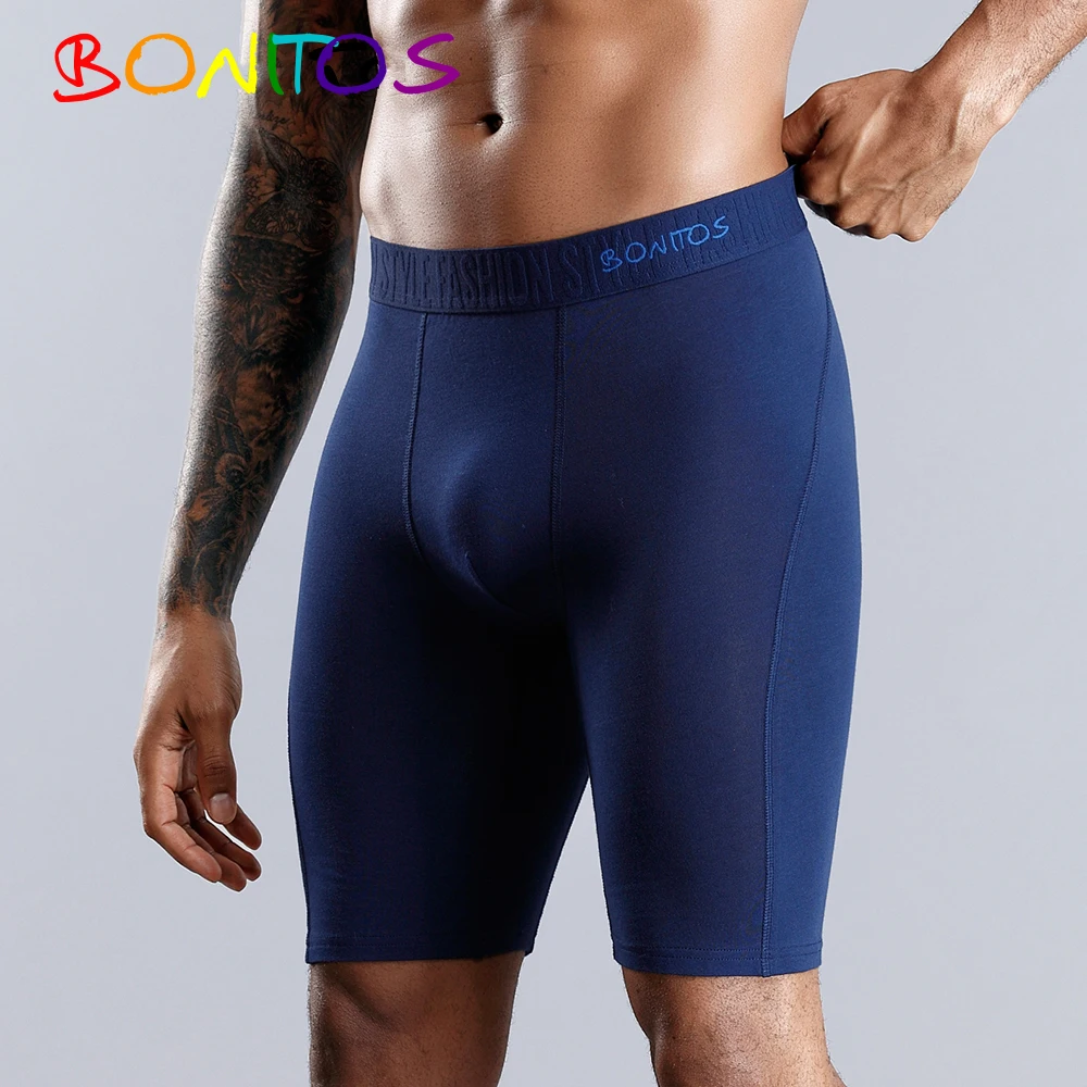 

BONITOS Men Boxer Long Boxer Men Underwear Men Underpants Erkek Natural Cotton Sexy Boxer Shorts Top Brand Calvin Underwear Soft
