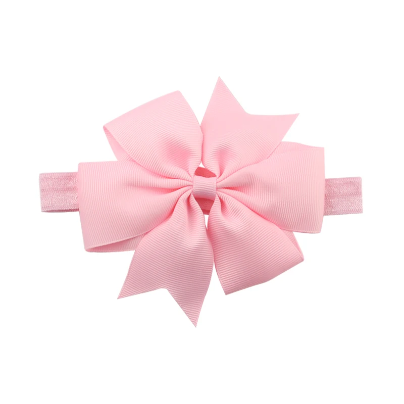 20 Colors Children Solid Ribbon Hair Bow Headbands Hair Accessories bandeau bebe fille kids Bowknot Hair bands Hair Ties (20)