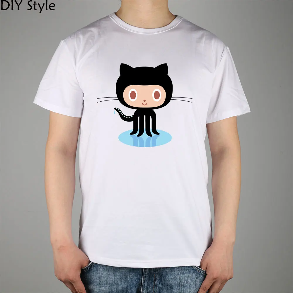 GitHub PEO футболка octocat Топ лайкра хлопок мужская Новинка|men t shirt|t shirtt shirt men |